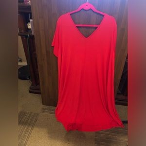 Plus size cherry red maxi dress